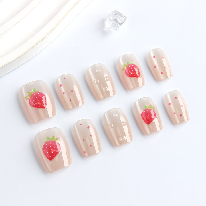 Strawberry-Themed Decorative Press-On Nails Stornfield