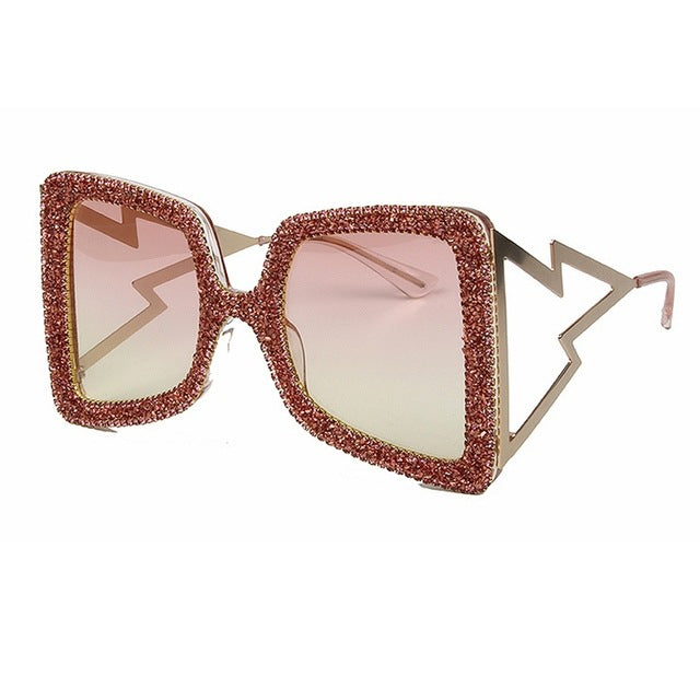 Women's oversized sunglasses with glittering crystal frame Stornfield