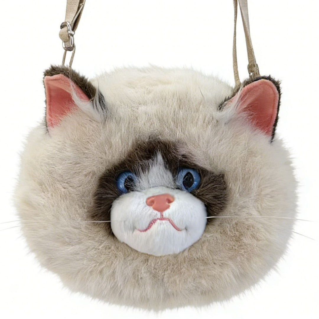 Playful Plush Cat-Themed Crossbody Bag Stornfield