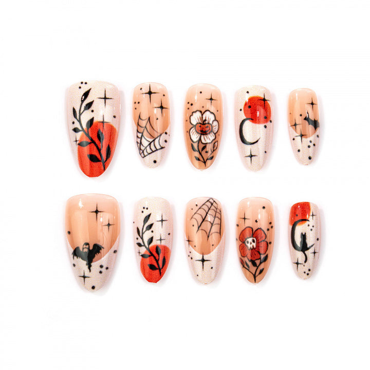 Artistic Holiday-Themed Press-On Nail Set
