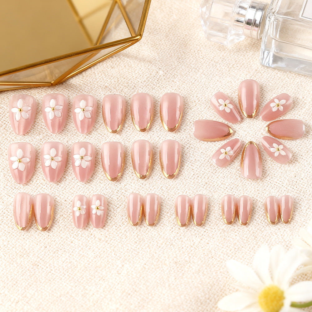 Floral Embellished Gel Nail Art Stornfield