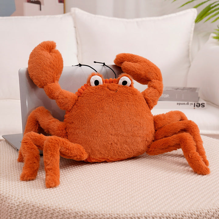 Plush Crab Crossbody Bag with Soft Faux Fur and Adjustable Drawstring Strap Stornfield