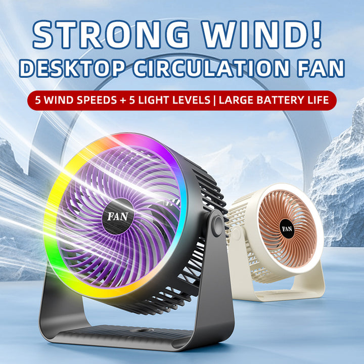 Unisex USB Rechargeable Multifunctional Desk Fan Stornfield