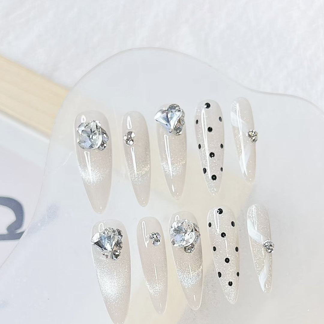 Crystal-Embellished Press-On Nail Set