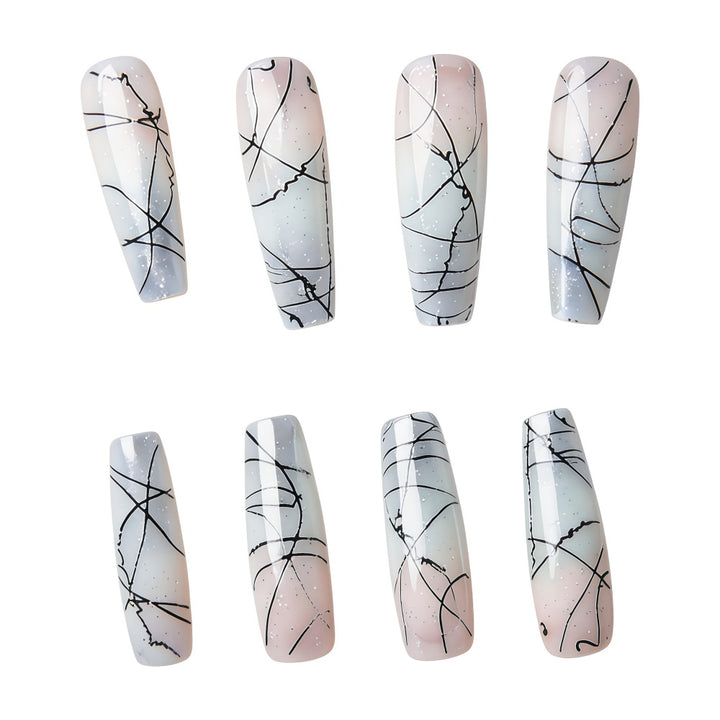 Designer Artificial Nails with Modern Line Style Stornfield