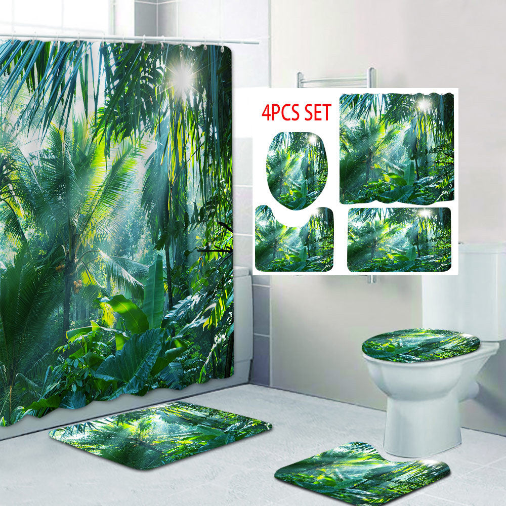 Tropical Jungle Print Shower Curtain Stornfield