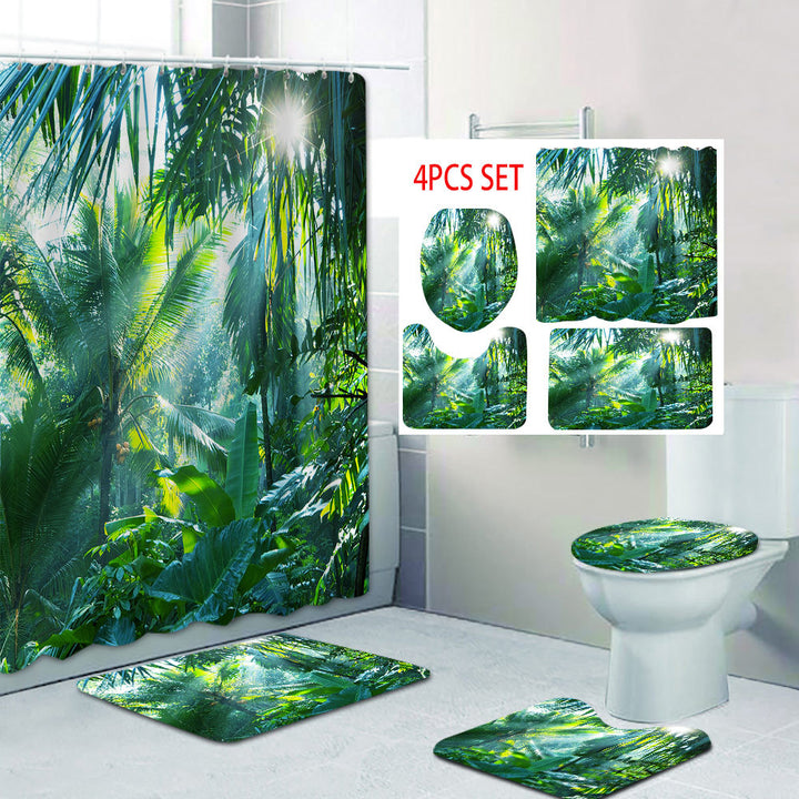 Tropical Jungle Print Shower Curtain Stornfield