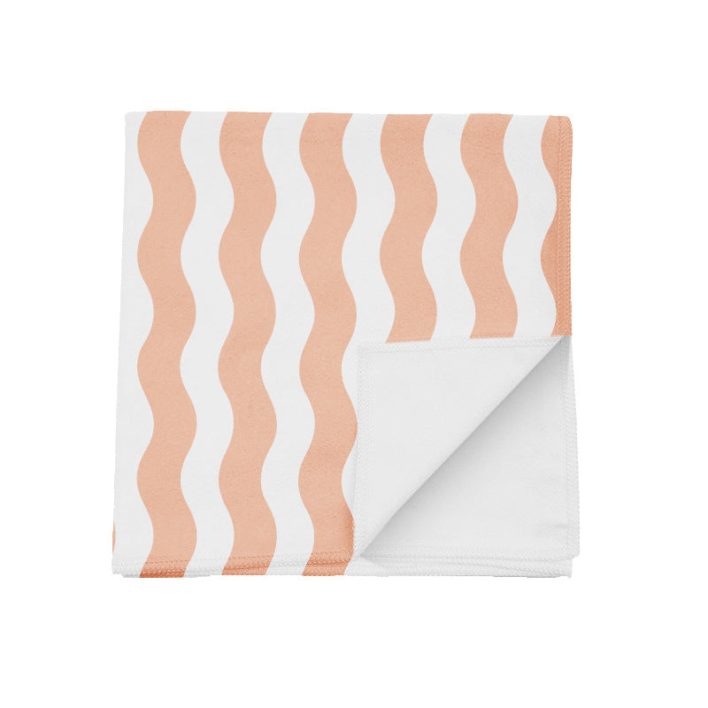 Terry Beach Blanket with Modern Wave Pattern Stornfield