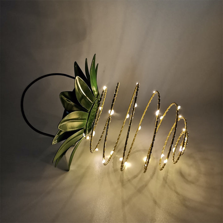 Spiral Pendant LED Hanging Planter Lamp With Faux Tropical Leaf Topper Stornfield