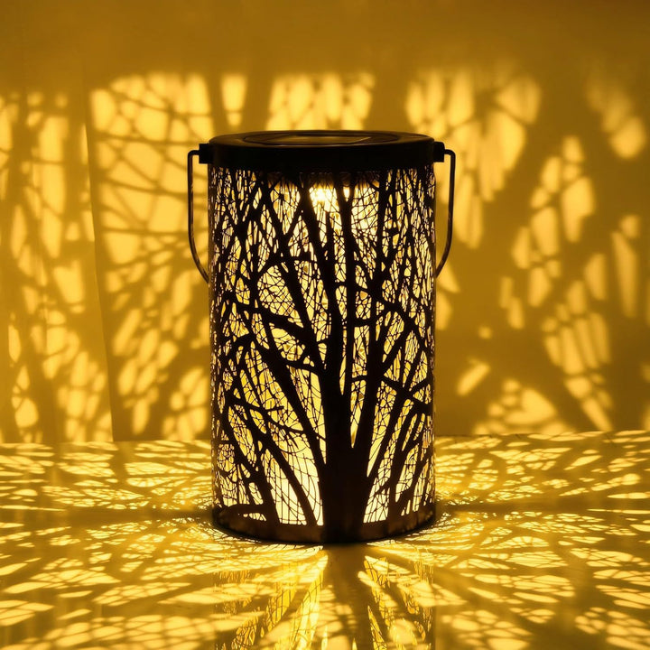 Intricate Metal Shadow Projection Table Lamp With Rechargeable LED Stornfield