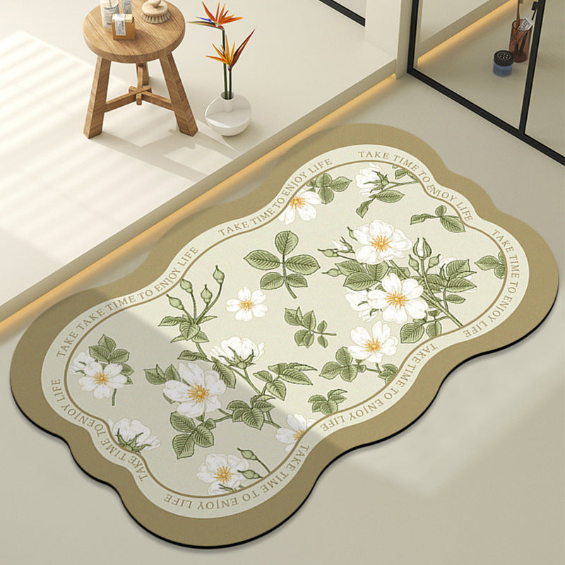 Botanical-Inspired Motivational Area Rug