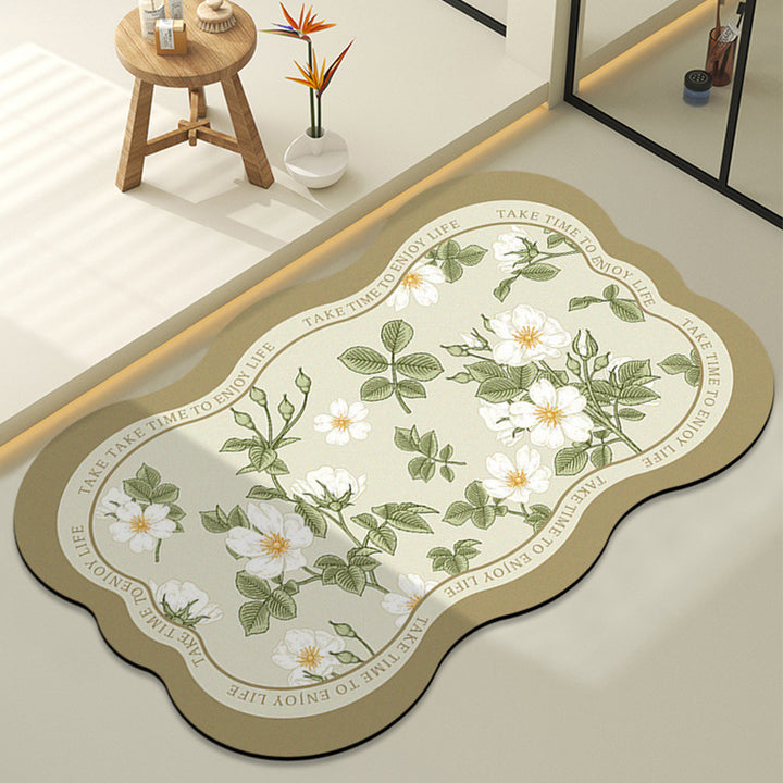 Botanical-Inspired Motivational Area Rug
