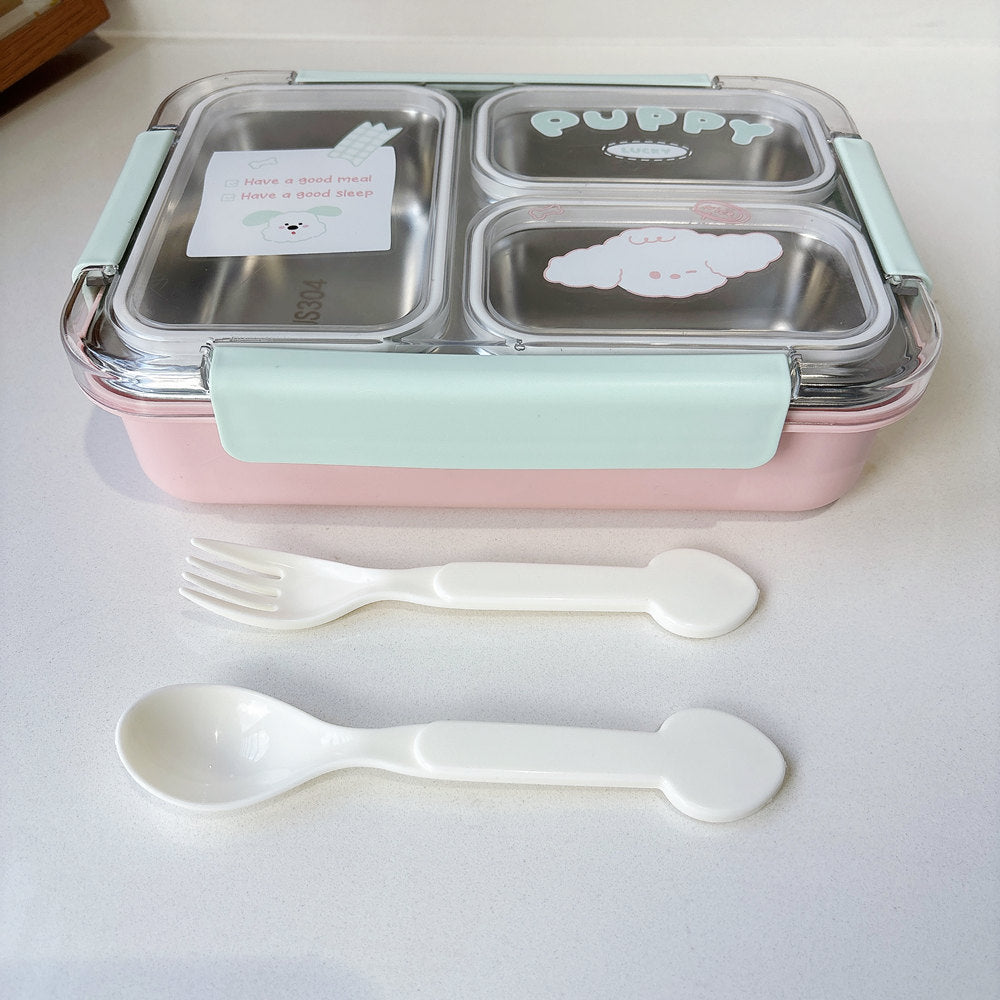 Multi-Compartment Lunch Box with Utensils