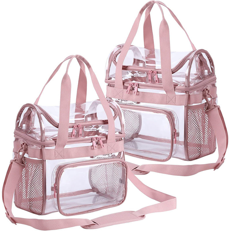 Transparent tote bag with breathable mesh inserts Stornfield