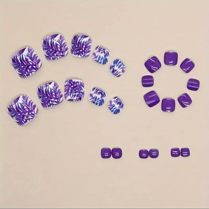 Nail art set with vibrant tropical motifs and glossy finish Stornfield