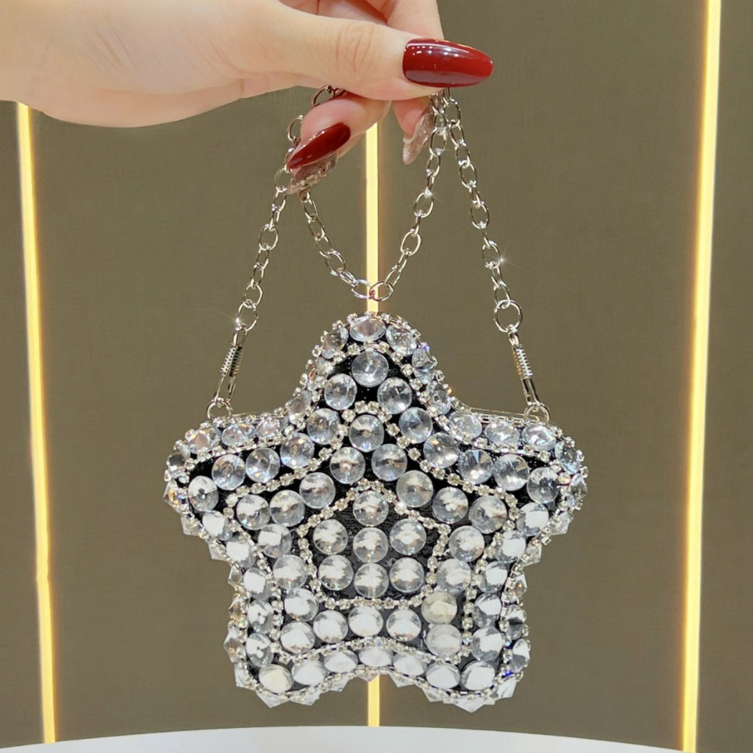 Star-Shaped Crystal Evening Handbag