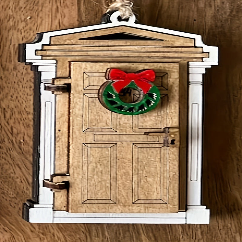 Holiday-Themed Wooden Door Decor