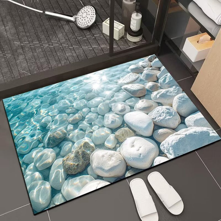Reflective Floral Bath Mat