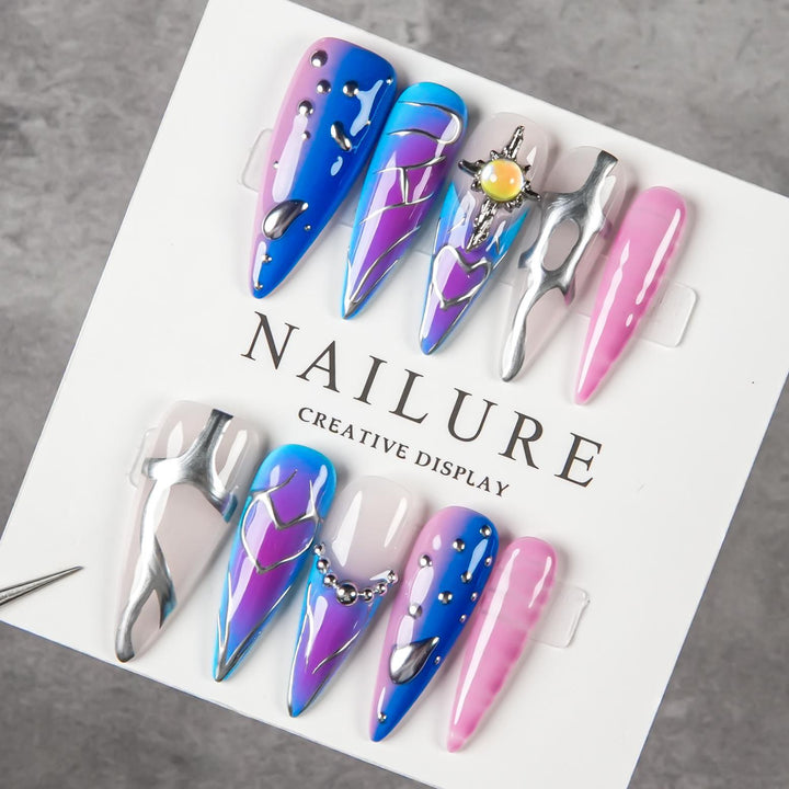 Artistic Decorative Stiletto Press-On Nails