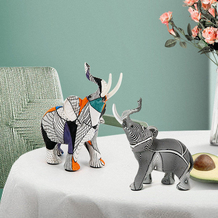 Creative elephant figurine with colorful design Stornfield