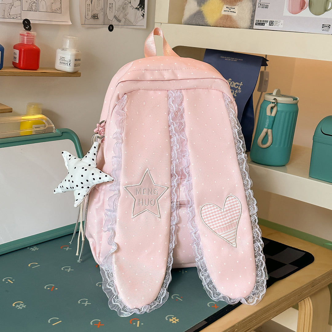 Cute Bunny-Ear Design Embellished Backpack Stornfield