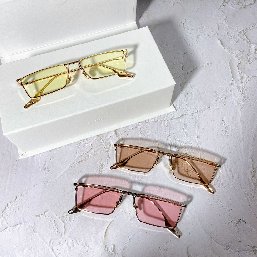 Fashionable sunglasses with rectangular metal frame Stornfield