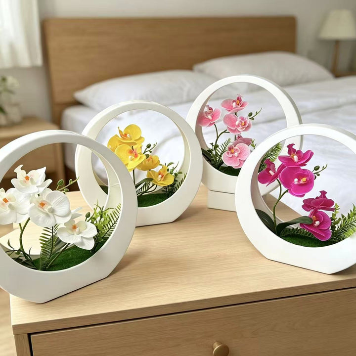 Artificial Orchid Flower Display for Home Decor