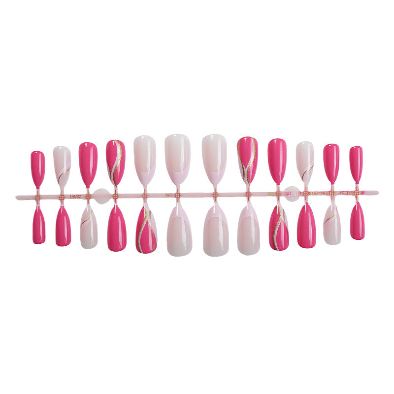 Elegant Press-On Nail Art Set with Artistic Gradient Design Stornfield
