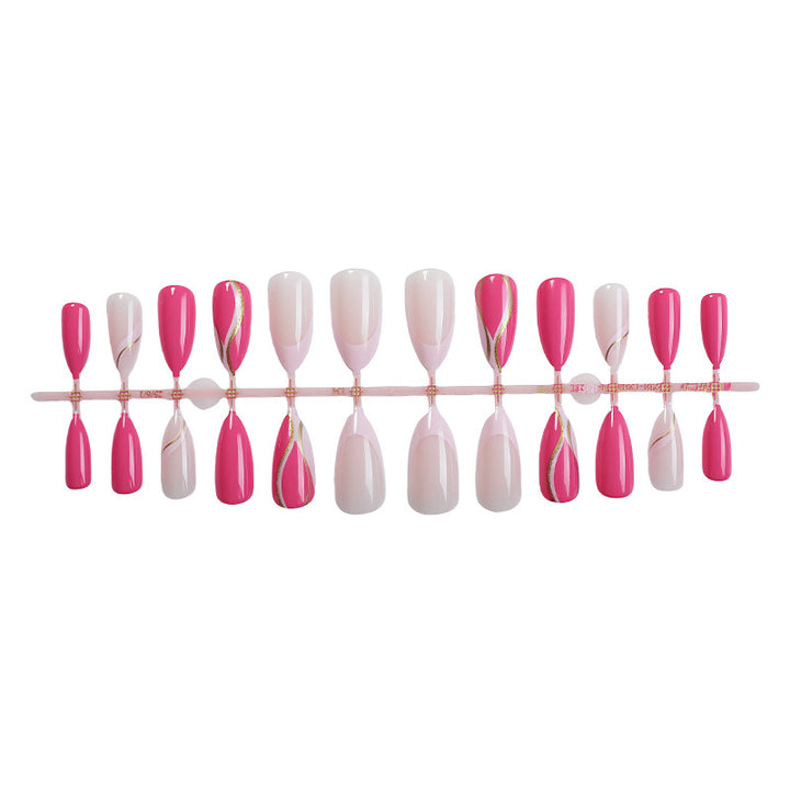 Elegant Press-On Nail Art Set with Artistic Gradient Design Stornfield