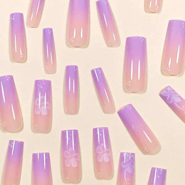 Artistic Floral Ombre Nail Tips Stornfield