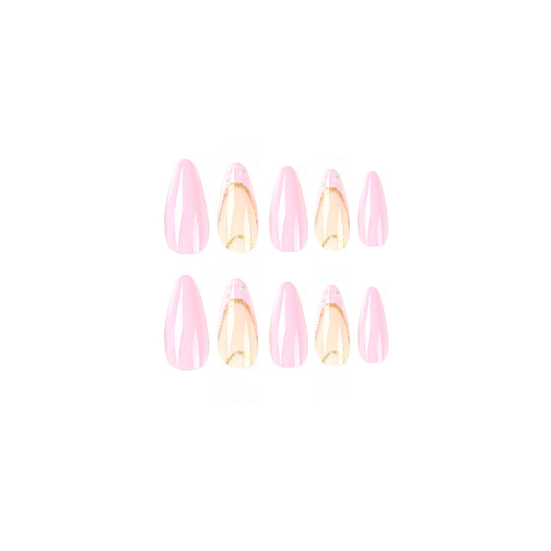 Elegant artificial nails with floral design and golden accents Stornfield