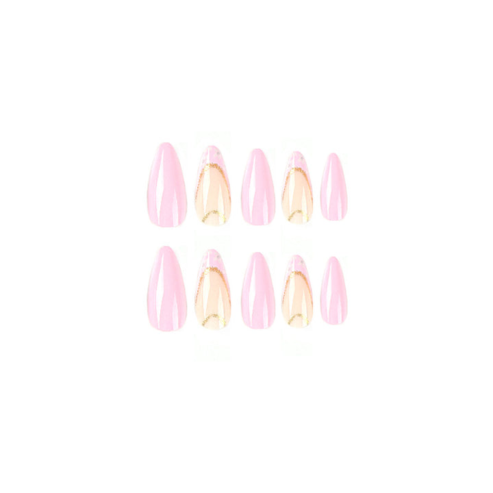 Elegant artificial nails with floral design and golden accents Stornfield