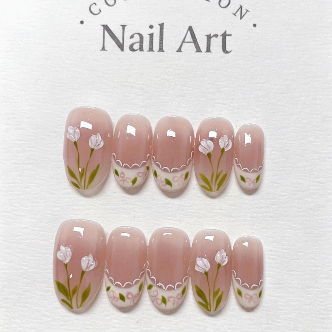 Whimsical Bunny-Themed Press-On Nail Art Set Stornfield