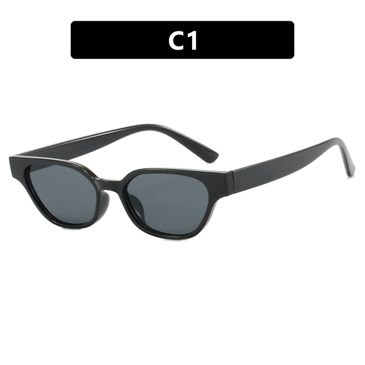 Women's fashionable sunglasses with curved frame and brown lenses Stornfield