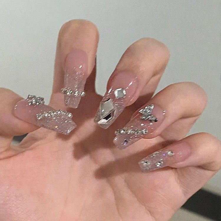 Glamorous Rhinestone-Embellished Press-On Nails Stornfield