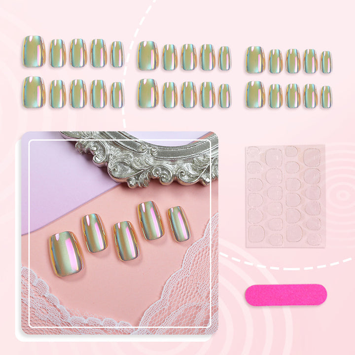 Iridescent Glossy Press-On Nail Set