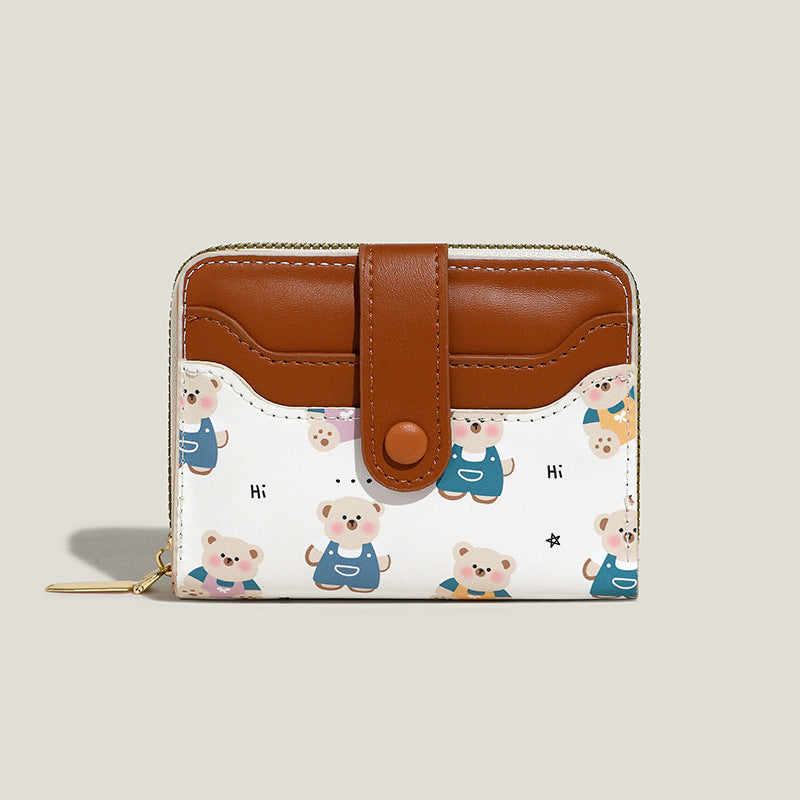 Playful Bear-Themed Zip Wallet