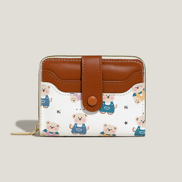 Playful Bear-Themed Zip Wallet