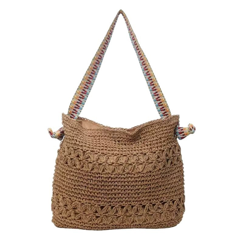 Handcrafted tote bag with colorful shoulder strap Stornfield
