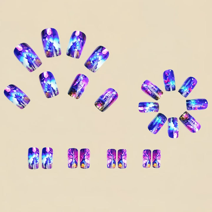 Artificial nail set with imaginative fairy tale motifs Stornfield