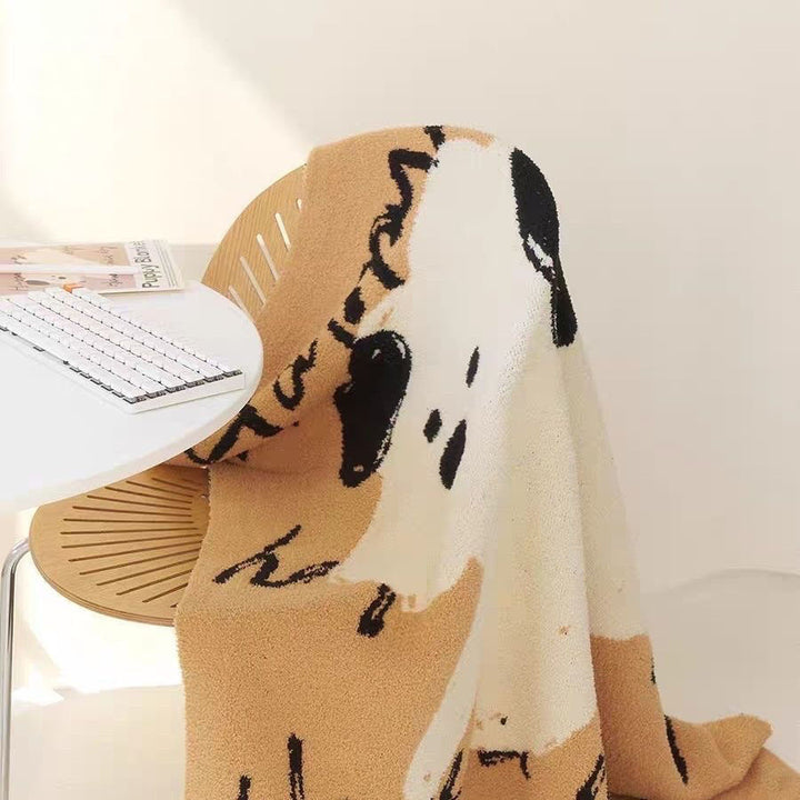 Cozy Cartoon Dog-Themed Throw Blanket