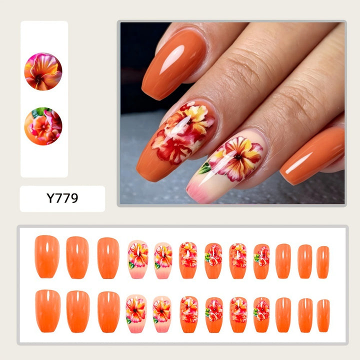 Artificial nails with floral drop design Stornfield