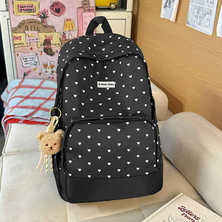 Heart-Patterned Casual Backpack Stornfield
