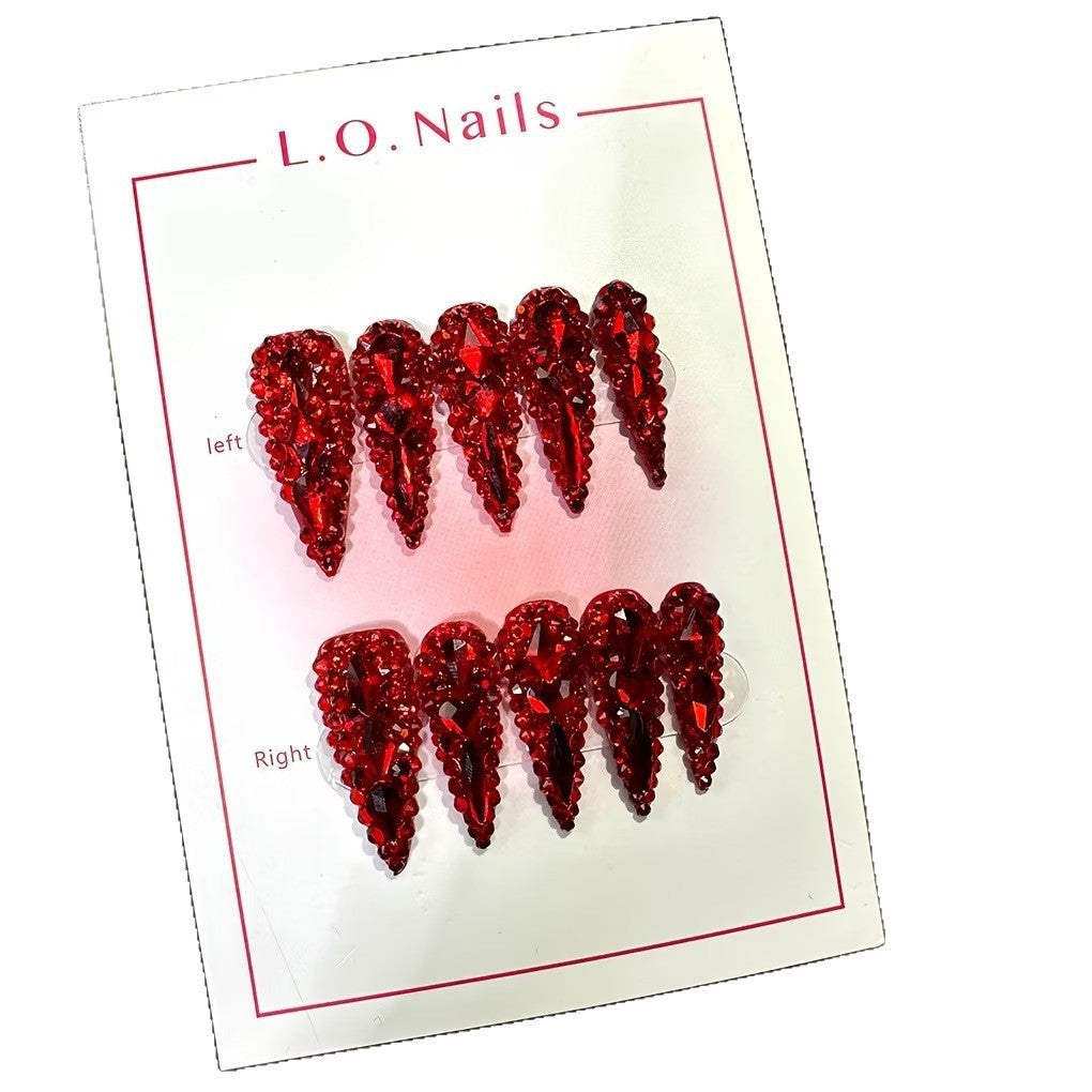 Rhinestone-Embellished Stiletto Nail Extensions Stornfield