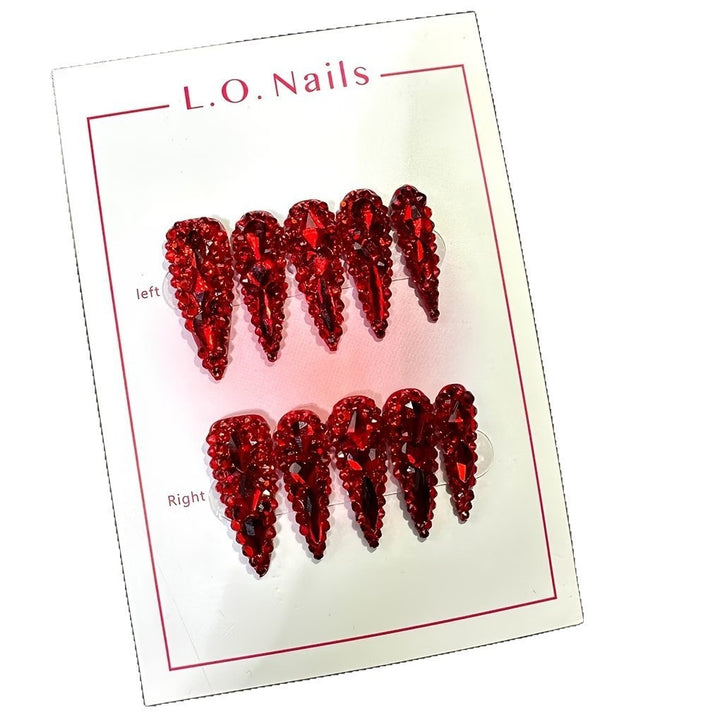 Rhinestone-Embellished Stiletto Nail Extensions Stornfield