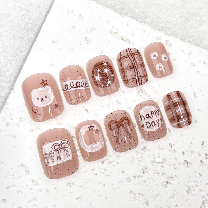 Themed Artistic Press-On Nail Set