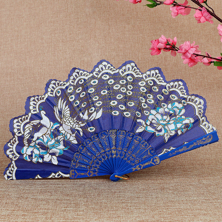 Women Folding Hand Fan with Elegant Embroidery Stornfield