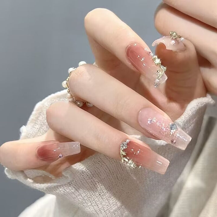 Elegant Botanical Press-On Nails Stornfield