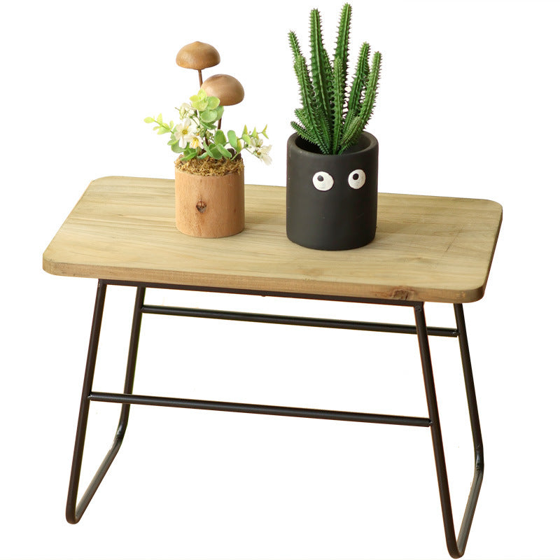Modern wooden stool with metal frame Stornfield