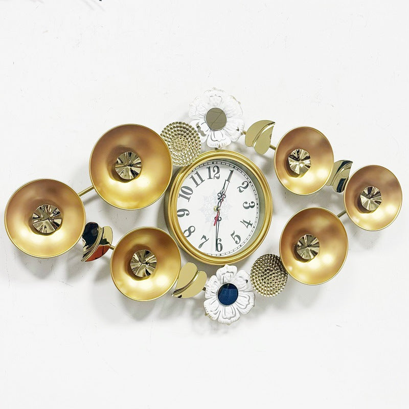 Elegant Decorative Wall Clock with Floral Accents Stornfield